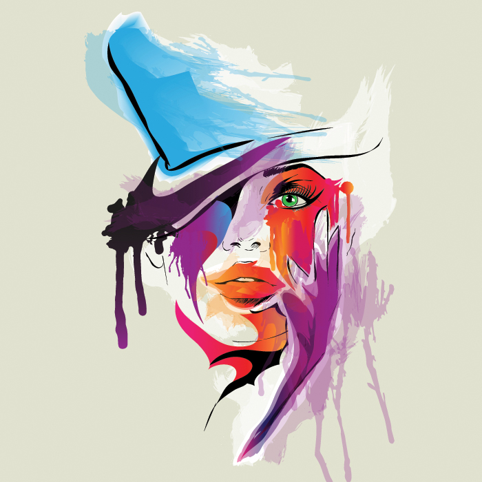 Digital Abstract Lady Face - Gallery Corner